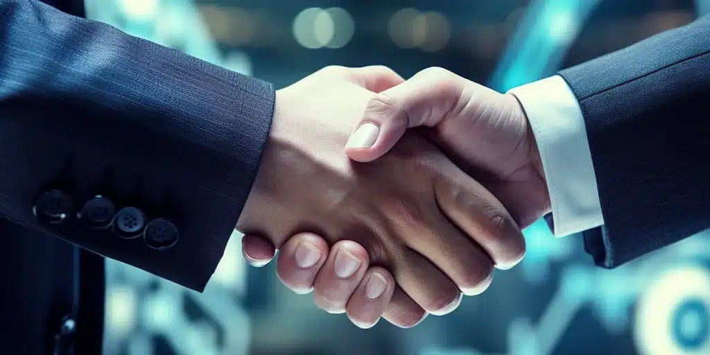 a close-up of a handshake