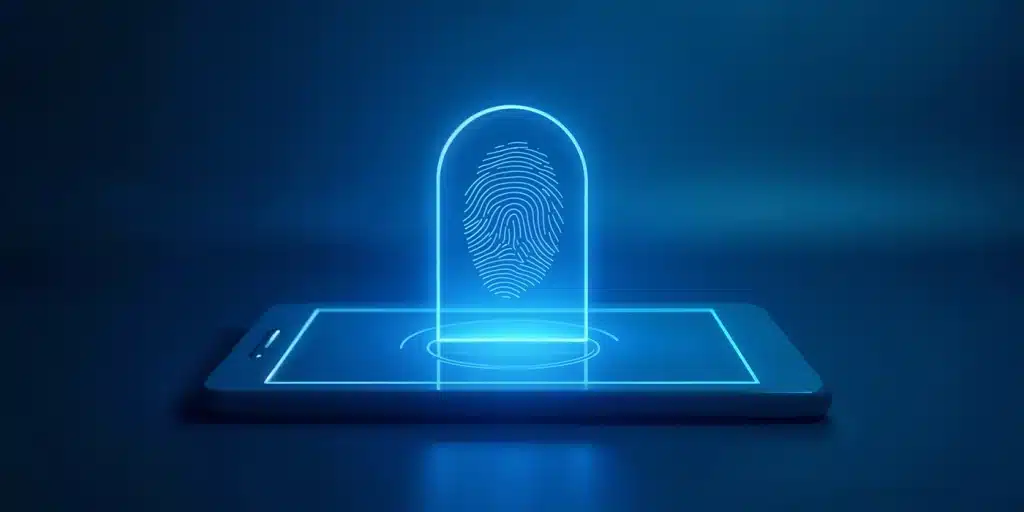 a fingerprint on a smartphone