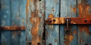a close up of a door