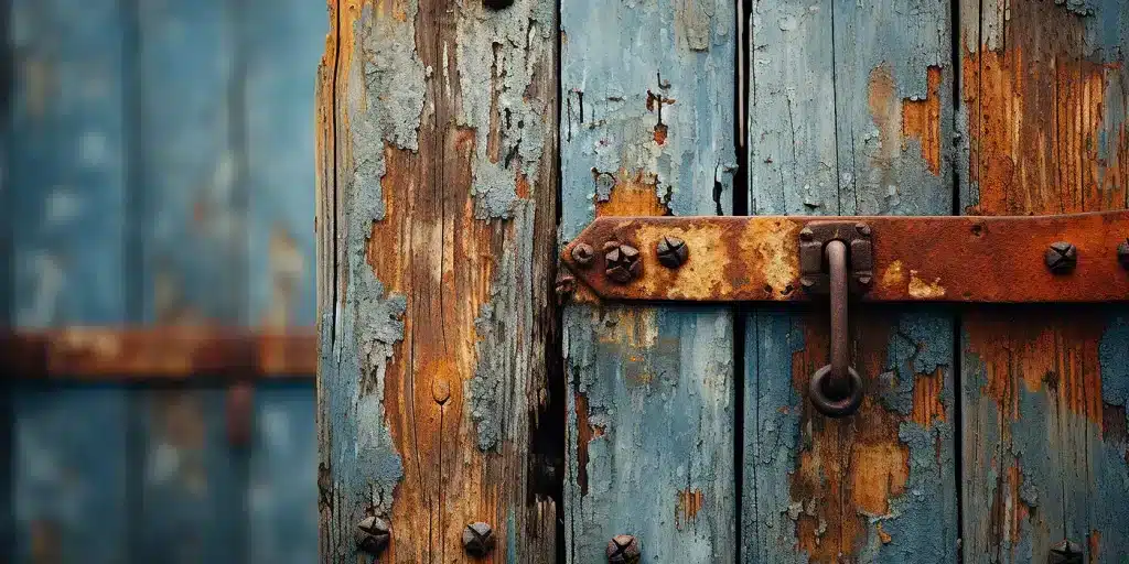 a close up of a door