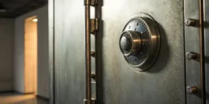 Opening a four-number combination safe dial.