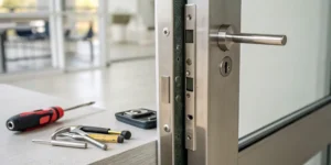How to install an electric strike in a metal door with the necessary tools and hardware.