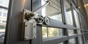 A floor check door closer from one of the top brands compared for commercial door control.