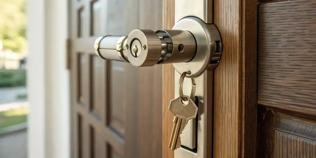 A Mul-T-Lock patented key provides superior key control and security advantages.