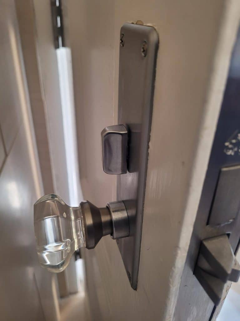 a door knob on a door
