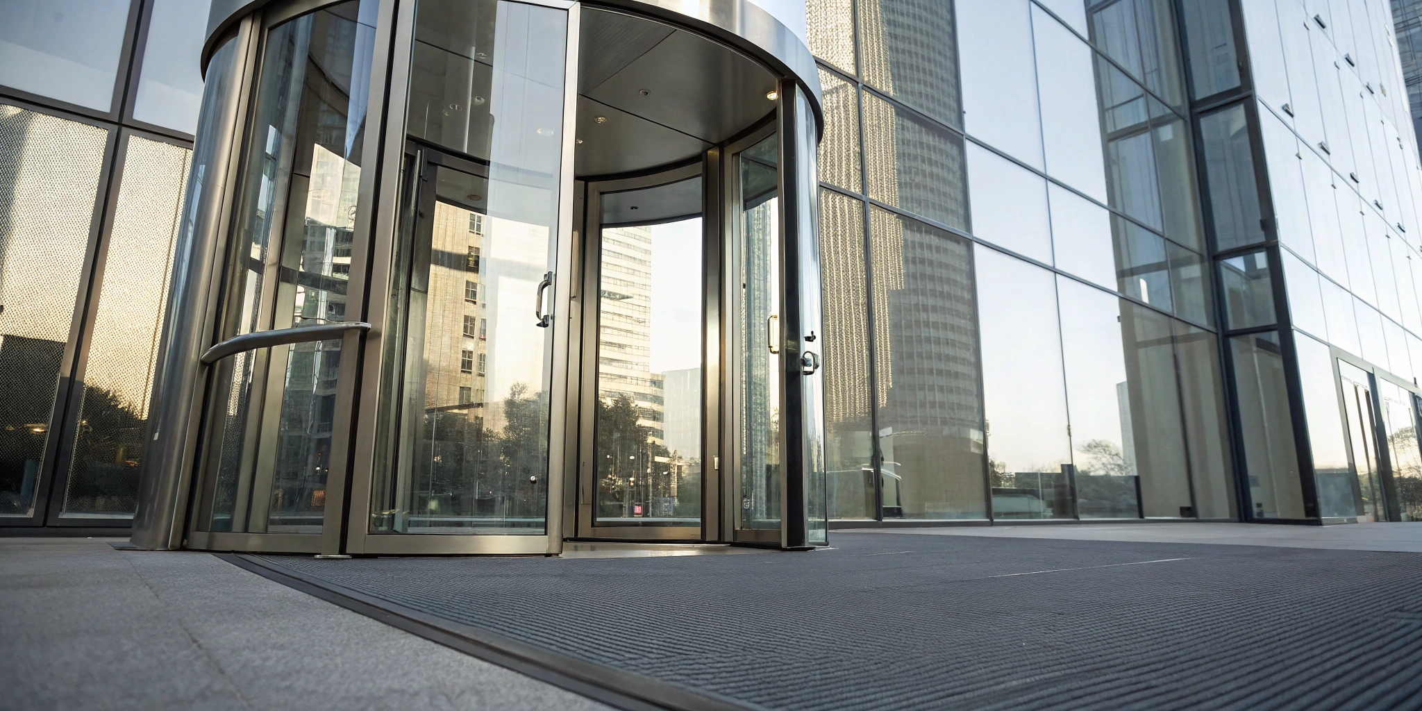 A commercial revolving door and the best company to repair it.